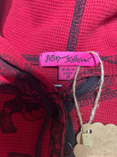 Load image into Gallery viewer, Betsey Johnson Graphic Red and Black Gun Sweater Dress Size M
