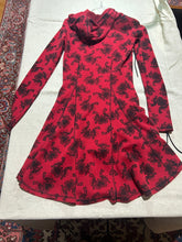 Load image into Gallery viewer, Betsey Johnson Graphic Red and Black Gun Sweater Dress Size M

