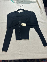 Load image into Gallery viewer, Vintage Ferragamo Knitted Black Detail Cropped Shirt Size S
