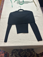 Load image into Gallery viewer, Vintage Ferragamo Knitted Black Detail Cropped Shirt Size S
