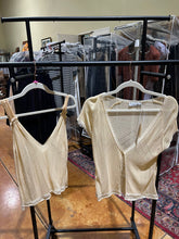 Load image into Gallery viewer, Zenobia Matching Apricot/Cream Set Sheer Shirts Size S
