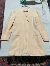 Load image into Gallery viewer, Vintage Apricot Silk linen Matching Set: Blazer, Shirt and Skirt Combo Shirts Size IT 42
