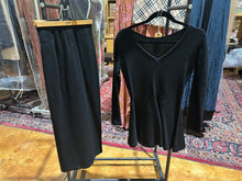 Load image into Gallery viewer, Vintage Black Knit Set (Skirt and Top) Size S
