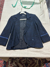 Load image into Gallery viewer, Zenobia Navy Blue Tweed Suit (Blazer and Dress) Size 6
