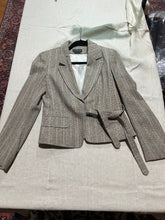 Load image into Gallery viewer, Zenobia Gray Tweed Wrap Blazer with Pants Size 4/6
