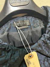 Load image into Gallery viewer, Zenobia Navy Blue /Black Matelasse Jacket and Skirt Size US 4

