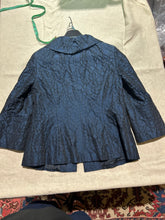Load image into Gallery viewer, Zenobia Navy Blue /Black Matelasse Jacket and Skirt Size US 4
