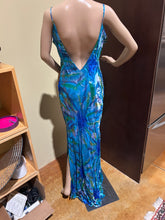 Load image into Gallery viewer, Vintage Burnout Velvet Iridescent Maxi Dress Size US 6/ IT 42
