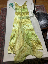 Load image into Gallery viewer, Vintage Evening Green Satin with Sheer Train Dress Size US 6/ IT 42
