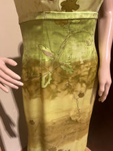 Load image into Gallery viewer, Vintage Evening Green Satin with Sheer Train Dress Size US 6/ IT 42
