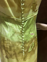 Load image into Gallery viewer, Vintage Evening Green Satin with Sheer Train Dress Size US 6/ IT 42
