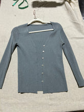 Load image into Gallery viewer, Armani Exchange Asymmetrical Steel Blue Knit Set Size IT 42/ US 6
