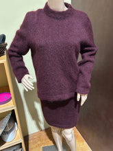 Load image into Gallery viewer, Vintage Burgundy Knit Set (Sweater and Skirt) Size IT 42/ US 6
