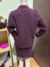 Load image into Gallery viewer, Vintage Burgundy Knit Set (Sweater and Skirt) Size IT 42/ US 6
