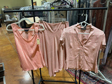 Load image into Gallery viewer, Zenobia Pink Shiny Outfit Set (2 Tops and Skirt) Size IT 44/ US 8
