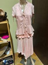 Load image into Gallery viewer, Zenobia Pink Shiny Outfit Set (2 Tops and Skirt) Size IT 44/ US 8
