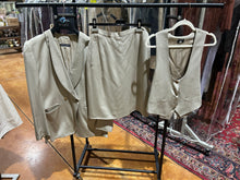 Load image into Gallery viewer, Giorgio Armani 100% Silk Crepe Gray Skirt Suit Set (Jacket, Skirt, and Vest) Size IT 42/ US 6/ 4
