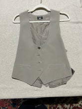 Load image into Gallery viewer, Giorgio Armani 100% Silk Crepe Gray Skirt Suit Set (Jacket, Skirt, and Vest) Size IT 42/ US 6/ 4
