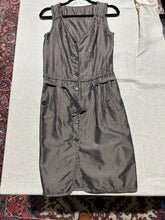 Load image into Gallery viewer, Vintage Sheath Pinstripe Gray/ Brown Dress Size US 6/ IT 42
