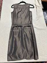 Load image into Gallery viewer, Vintage Sheath Pinstripe Gray/ Brown Dress Size US 6/ IT 42
