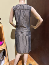 Load image into Gallery viewer, Vintage Sheath Pinstripe Gray/ Brown Dress Size US 6/ IT 42
