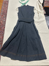 Load image into Gallery viewer, Lida Baday Black Cotton with self Belt Dress Size US 6/ IT 42
