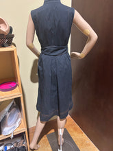 Load image into Gallery viewer, Lida Baday Black Cotton with self Belt Dress Size US 6/ IT 42
