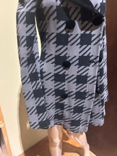 Load image into Gallery viewer, Betsey Johnson Houndstooth Gray and Black Shacket/ Coat Size M
