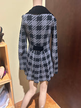 Load image into Gallery viewer, Betsey Johnson Houndstooth Gray and Black Shacket/ Coat Size M
