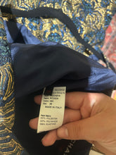 Load image into Gallery viewer, Rochas Gold and Blue Spider Detail NWT Drop Waist Dress Size EU 38 /US 4
