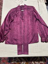 Load image into Gallery viewer, Saint Laurent Purple Patterned Silk Blousewith Tie Detail EU 38/ US 6
