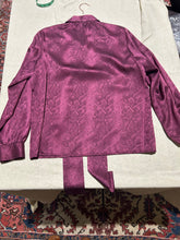 Load image into Gallery viewer, Saint Laurent Purple Patterned Silk Blousewith Tie Detail EU 38/ US 6

