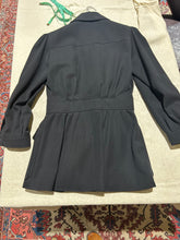 Load image into Gallery viewer, Vintage Saint Laurent Black Safari Jacket with Shoulder Pads EU 40/ US 6/8
