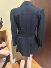 Load image into Gallery viewer, Vintage Saint Laurent Black Safari Jacket with Shoulder Pads EU 40/ US 6/8
