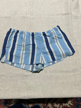 Load image into Gallery viewer, Vintage Cotton Striped Blue and White Micro Shorts Size M
