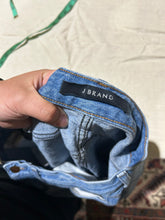 Load image into Gallery viewer, J Brand Blue Skinny Distressed Hem Jeans Size 27
