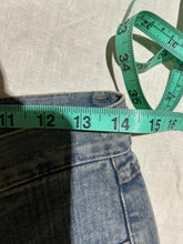 Load image into Gallery viewer, Perfit Gray Blue Flare Embroidered Jeans Size 6
