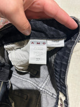 Load image into Gallery viewer, AMÒ Vintage Dark Wash Distressed Amo Jeans Size 27
