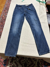 Load image into Gallery viewer, All Saints Dark Wash Wide Leg Distressed Jeans Size 27
