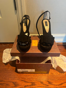 ETRO Unworn Black Suede Platform Shoes