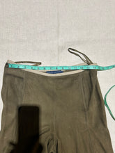 Load image into Gallery viewer, Ralph Lauren Collection Olive Suede Flare Trousers High Waist Size 4
