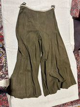 Load image into Gallery viewer, Ralph Lauren Collection Olive Suede Flare Trousers High Waist Size 4
