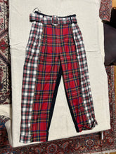 Load image into Gallery viewer, Isa Arften Two Tone Tartan Belted Trousers Size 28

