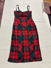 Load image into Gallery viewer, Dolce &amp; Gabbana Corset Red Plaid Spaghetti Strap Convertible Dress Size XS
