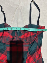 Load image into Gallery viewer, Dolce &amp; Gabbana Corset Red Plaid Spaghetti Strap Convertible Dress Size XS
