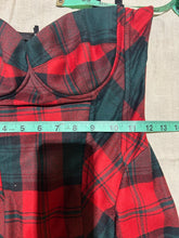 Load image into Gallery viewer, Dolce &amp; Gabbana Corset Red Plaid Spaghetti Strap Convertible Dress Size XS
