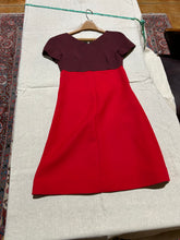 Load image into Gallery viewer, Victoria Beckham Runway Collection Wine and Coral Day Dress Size S
