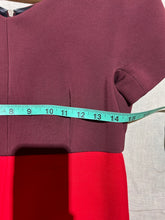 Load image into Gallery viewer, Victoria Beckham Runway Collection Wine and Coral Day Dress Size S
