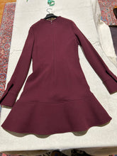 Load image into Gallery viewer, Burgundy Ruffle Mini Dress With Key Hole Neckline Size S
