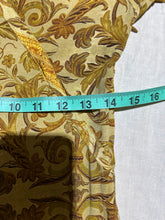 Load image into Gallery viewer, Vintage Roberto Cavalli Yellow 100% stretch silk Paisley Patterned Bias Cut Midi Dress Size S
